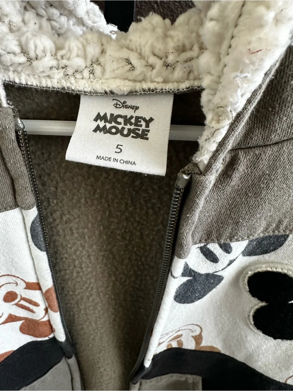 Disney Mickey Mouse Zip Up Hoodie. Kids size 5.